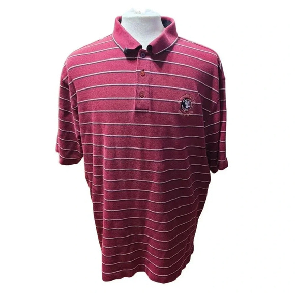 Mens Cutter & Buck Polo Embroidered FSU Logo Garnet XXL Florida State Football - Picture 3 of 7